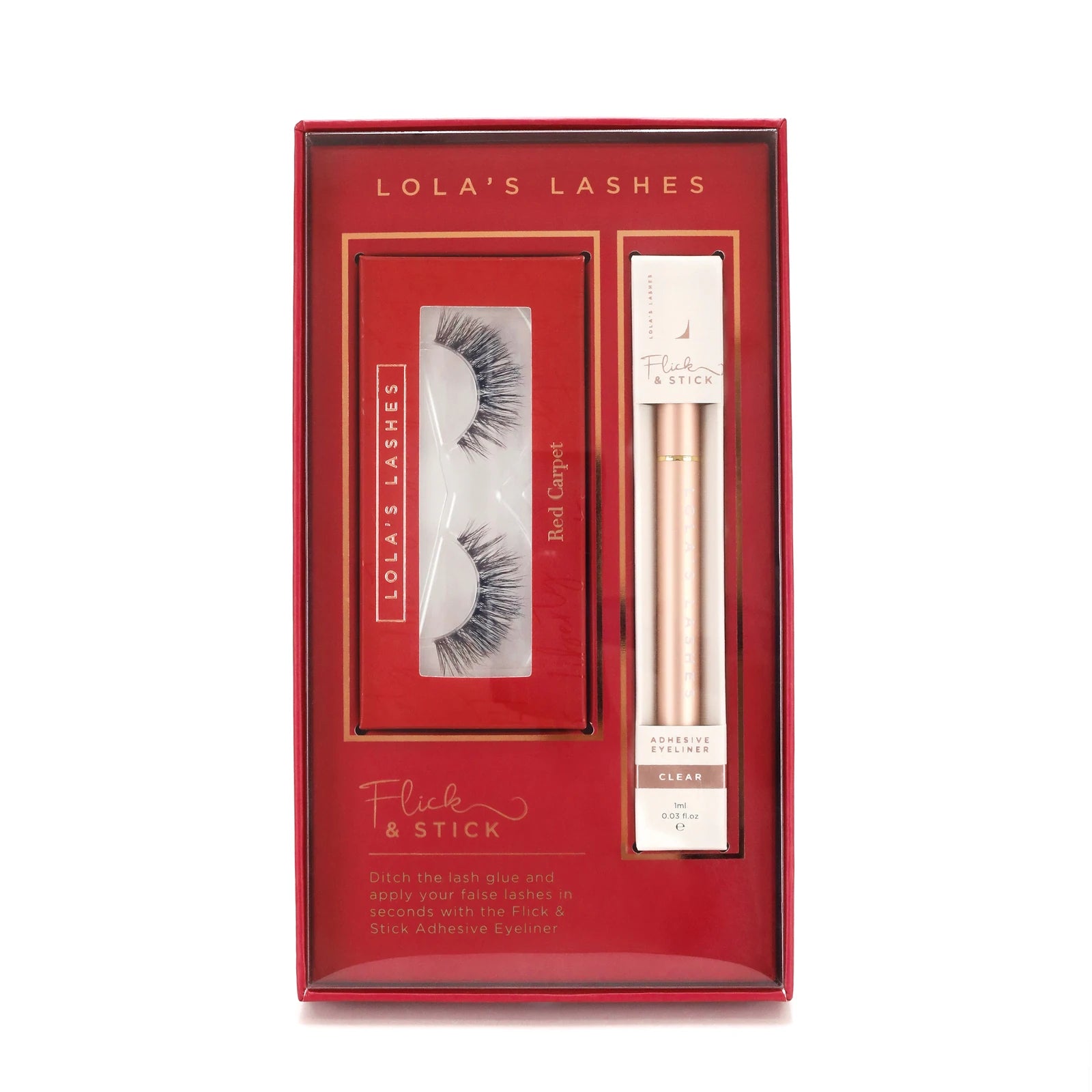 LOLA'S LASHES X LIBERTY FLICK & STICK KIT BOX - RED CARPET - Hidden Beauty Shop